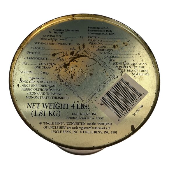 1992 Uncle Ben’s Rice Tin – Olympic Games Barcelona Limited Edition Vintage Cani - Picture 7 of 7